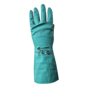 guante de acrilo nitrilo verde flocado gamisol an1001